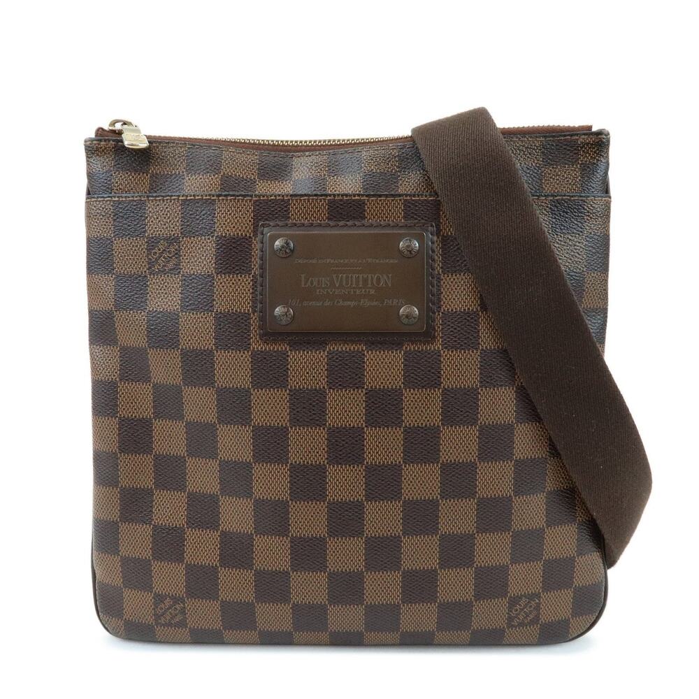 Louis Vuitton Damier Ebene Pochette Pratt Brooklyn Crossbody Bag Brown